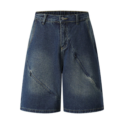 Elastic Waist Decorative Zip Bermuda Shorts