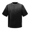 Waffle Knit Spray Dyed Distressed Raw Edge Tee