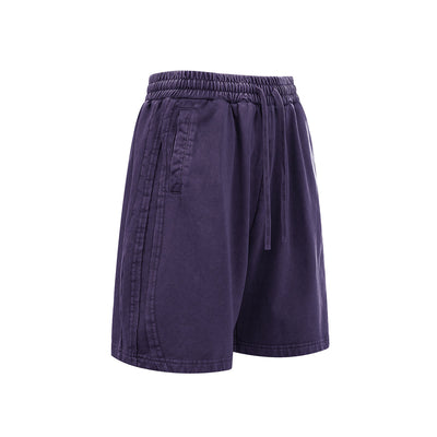 Distressed Patchwork Raw Edge Shorts
