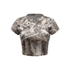 Forest Print Camo Cropped Short Sleeve Nature Tee