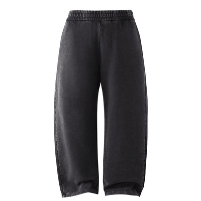 Vintage Wash Distressed Barrel Leg Pants