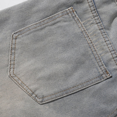 Adjustable Side Buckle Distressed High Waist Shorts