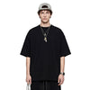 Oversized Minimal Tee Raw Edge Contrast Stitching