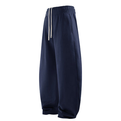 Elastic Drawstring Waist Fleece Jogger Pants