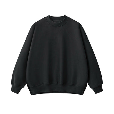 Solid Color Side-Split Fleece Sweatshirt