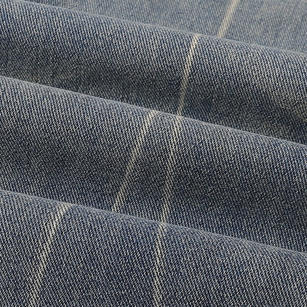 Wide Leg Pinstripe Detail Denim Jeans