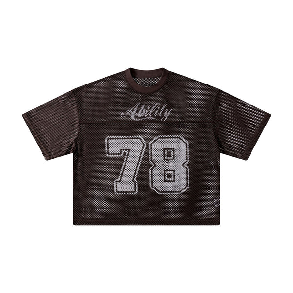 Retro Football Mesh Cropped Athletic Jersey 78