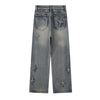 Distressed Patched Star Detail Jeans