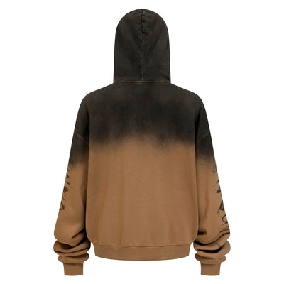 Tiger Stripes Gradient Color Zip Up Hoodie