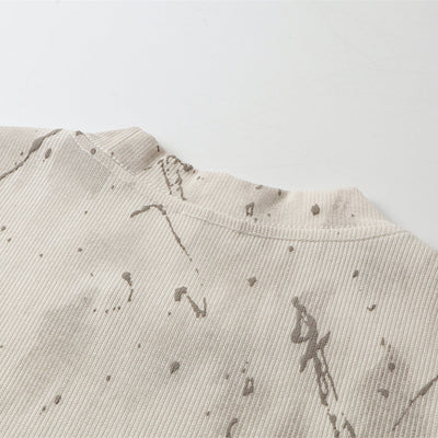 Gradient Jacquard Crack Distressed Statement Tee