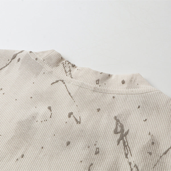 Gradient Jacquard Crack Distressed Statement Tee