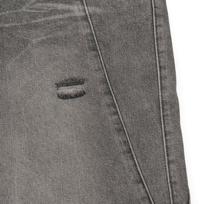 Smoky Gray Distressed Wide-Leg Jeans