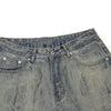 Faded Blue Vintage-Sanded Wide-Leg Jeans