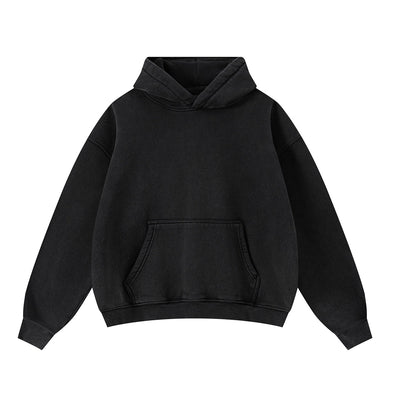 Soft Cotton Fleece Front Pocket Pullover Hoodie