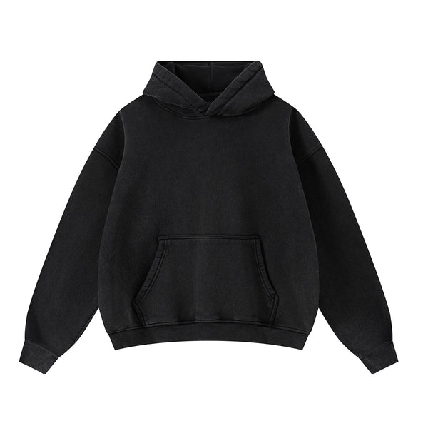 Soft Cotton Fleece Front Pocket Pullover Hoodie