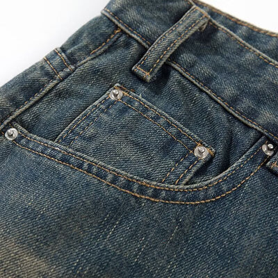 Vintage Wash Wide Leg Denim Shorts