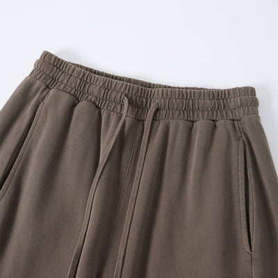 Curved Seam Straight Leg Casual Street Trousers