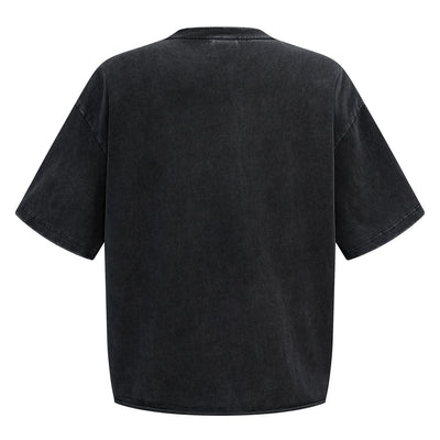 Utility Pocket Distressed Washed Oversized Street Tee