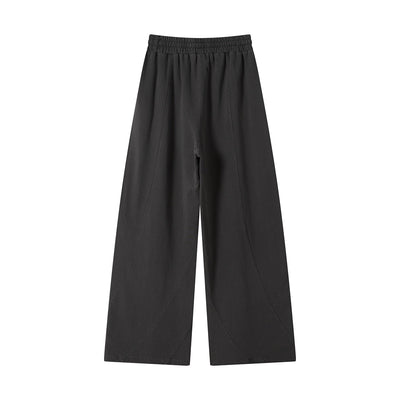 Streetwear Distressed Curved Panel Straight-Leg Pants
