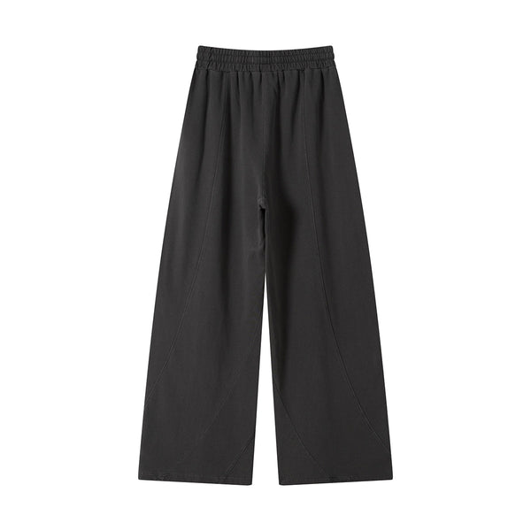 Streetwear Distressed Curved Panel Straight-Leg Pants