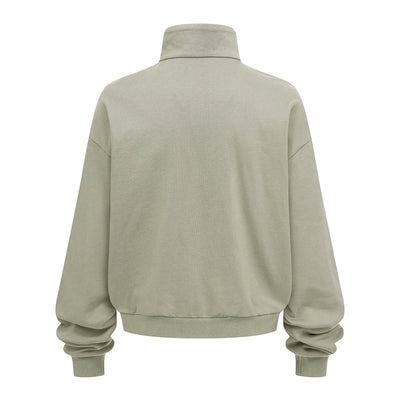 Oversized Zip High Neck Sweatshirt