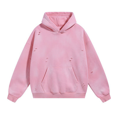 Rips Soft Fleece Lined Distressed Pullover Hoodie