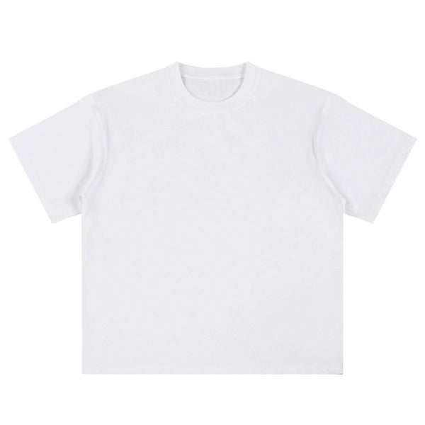 Relaxed Fit Boxy Solid Color Minimal Tee