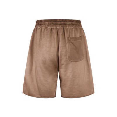 Reverse-Dyed Distressed Raw Edge Shorts