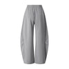 Vintage Washed Curved Panel Wide Drawstring Pants