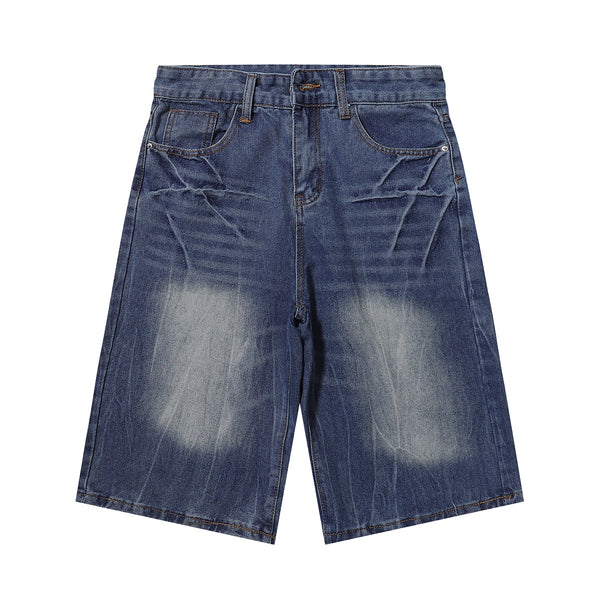 Vintage Washed Distressed Faded Denim Shorts