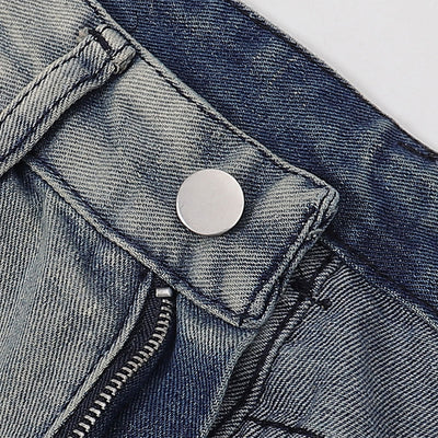 Paint Splatter Distressed Wide Leg Denim