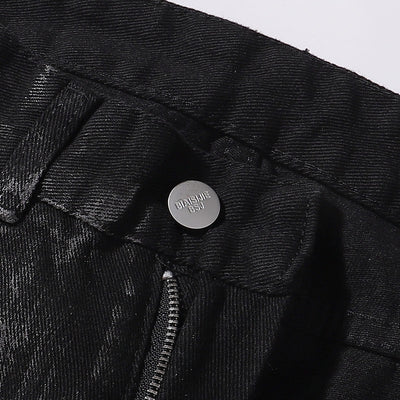 Black Rhinestone Star Appliqué Denim Jeans