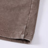 Double Waistband Snow Washed Distressed Shorts