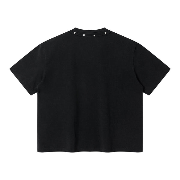 Rivet Detail Washed Boxy Fit T-Shirt