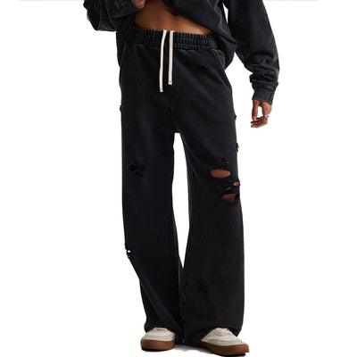 Multi Ripped Distressed Finish Jogger Pants