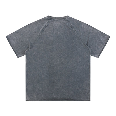 Stone-Washed Raw-Edge T-Shirt 275gsm