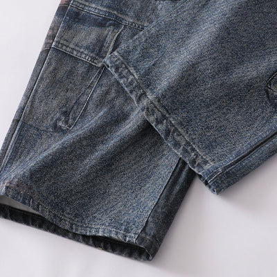 Cartoon Printed Baggy Denim Pants