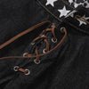 Star Pattern Lace Up High Waist Denim Jeans