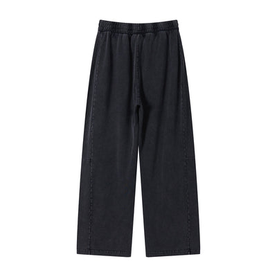 Curved Seam Straight Leg Casual Street Trousers