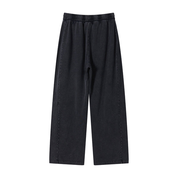 Curved Seam Straight Leg Casual Street Trousers
