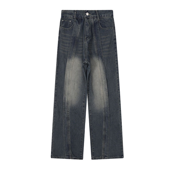 Utility Wide Leg Distressed Denim Jeans