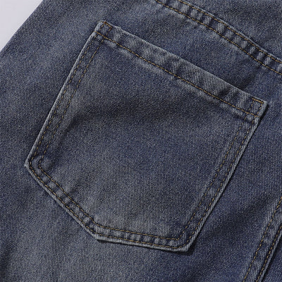 Embroidered Patch Denim Cargo Jeans with Striped Detail