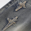 Distressed Patched Star Detail Jeans