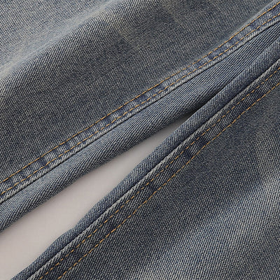 Wide Leg Pinstripe Detail Denim Jeans