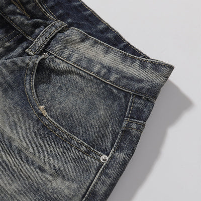 Decorative Rope Dark Wash Vintage Wide Leg Jeans