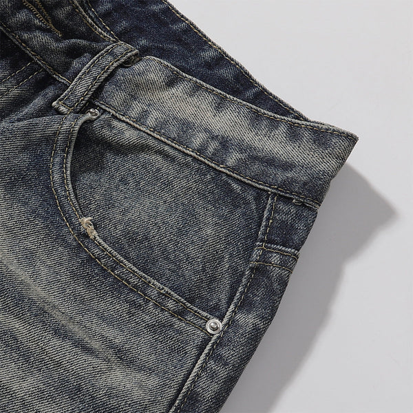 Decorative Rope Dark Wash Vintage Wide Leg Jeans