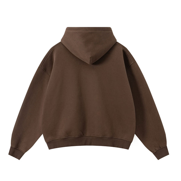 Soft Cotton Fleece Zip Up Hoodie Kangaroo Pockets