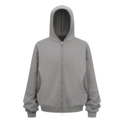 Special Stitch Bound Seam Zip Up Hoodie