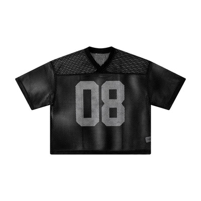 Athletic Mesh Cropped Football Jersey Number 08