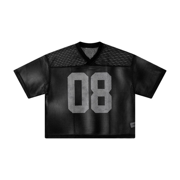 Athletic Mesh Cropped Football Jersey Number 08